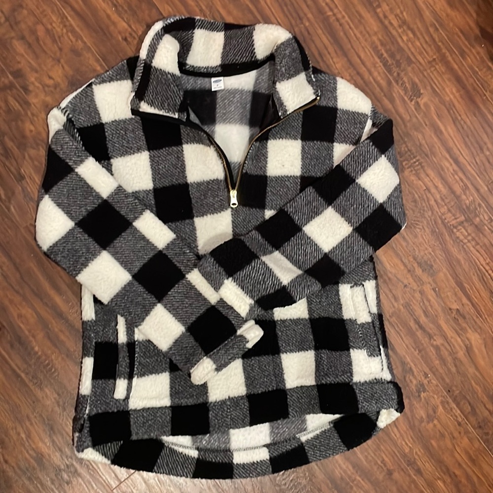 Buffalo check fleece pullover